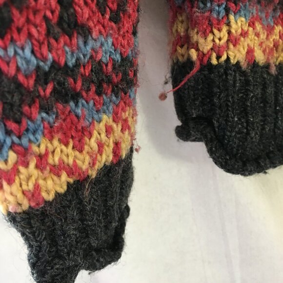 Woman Sweater FairIsle Knitted Logo Star UP Acrylic Wool Poly Ribbed High Collar - Picture 6 of 8